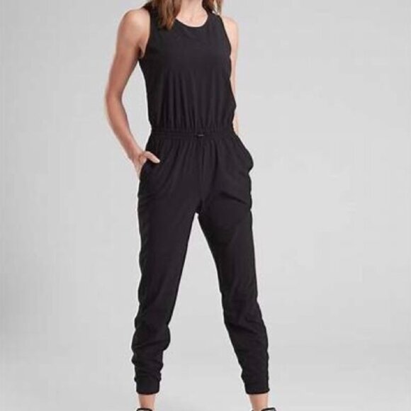 Athleta Black Hillside Tank Romper 4 - Picture 2 of 8